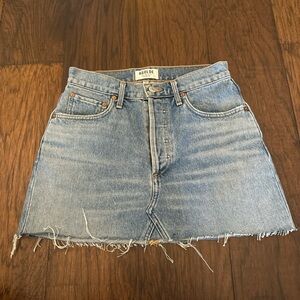 Agolde Light Blue Denim Mini Skirt